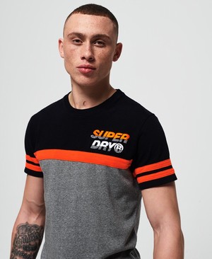 Superdry Applique Nu Lad Cut & Sew Férfi Pólók Fekete | JBTXH2468